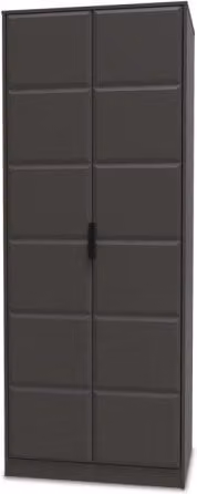 Welcome New York 2 Door Tall Double Hanging Wardrobe in Grey
