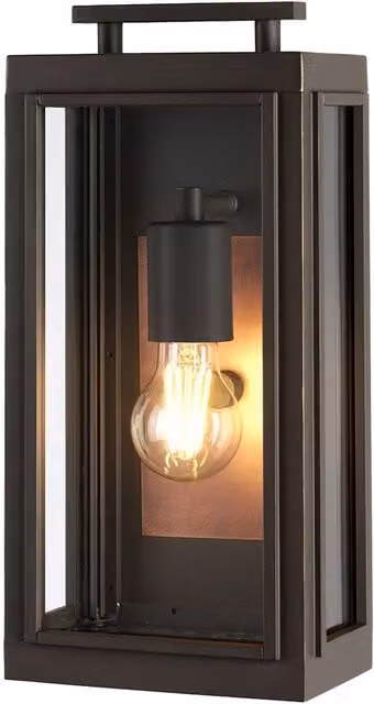 Hinkley Sutcliffe Outdoor 1 Light Wall Lantern in Oil Rubbed Bronze and Brown, IP44
