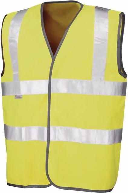 Result Mens Class 2 Hi-Vis Polyester Vest in Yellow and Grey