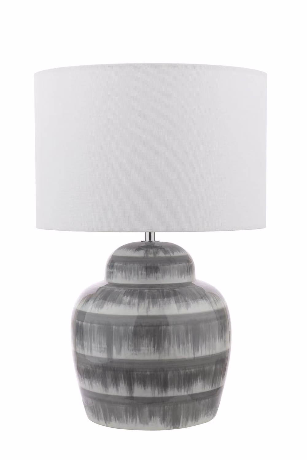 Pagazzi Brenna Grey Ceramic Table Lamp with Fabric Shade – 2
