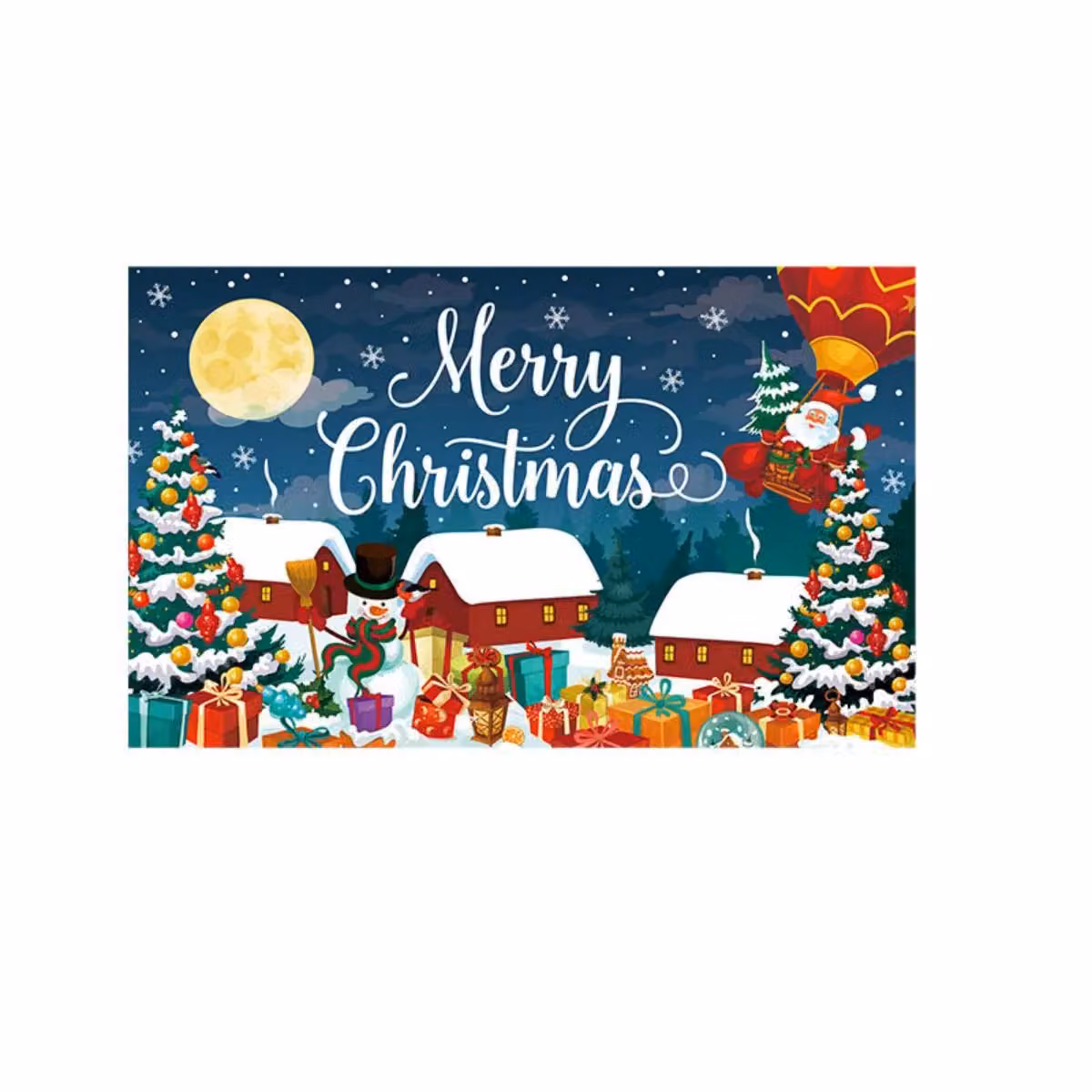 Leaper Blue and Multicolour Christmas Reindeer Party Decoration Backdrop, W: 150 cm, H: 90 cm – 3
