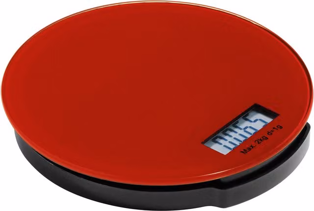 Orsina Electronic Digital Glass Kitchen Scale, 2kg Capacity, Blue or Red – 1