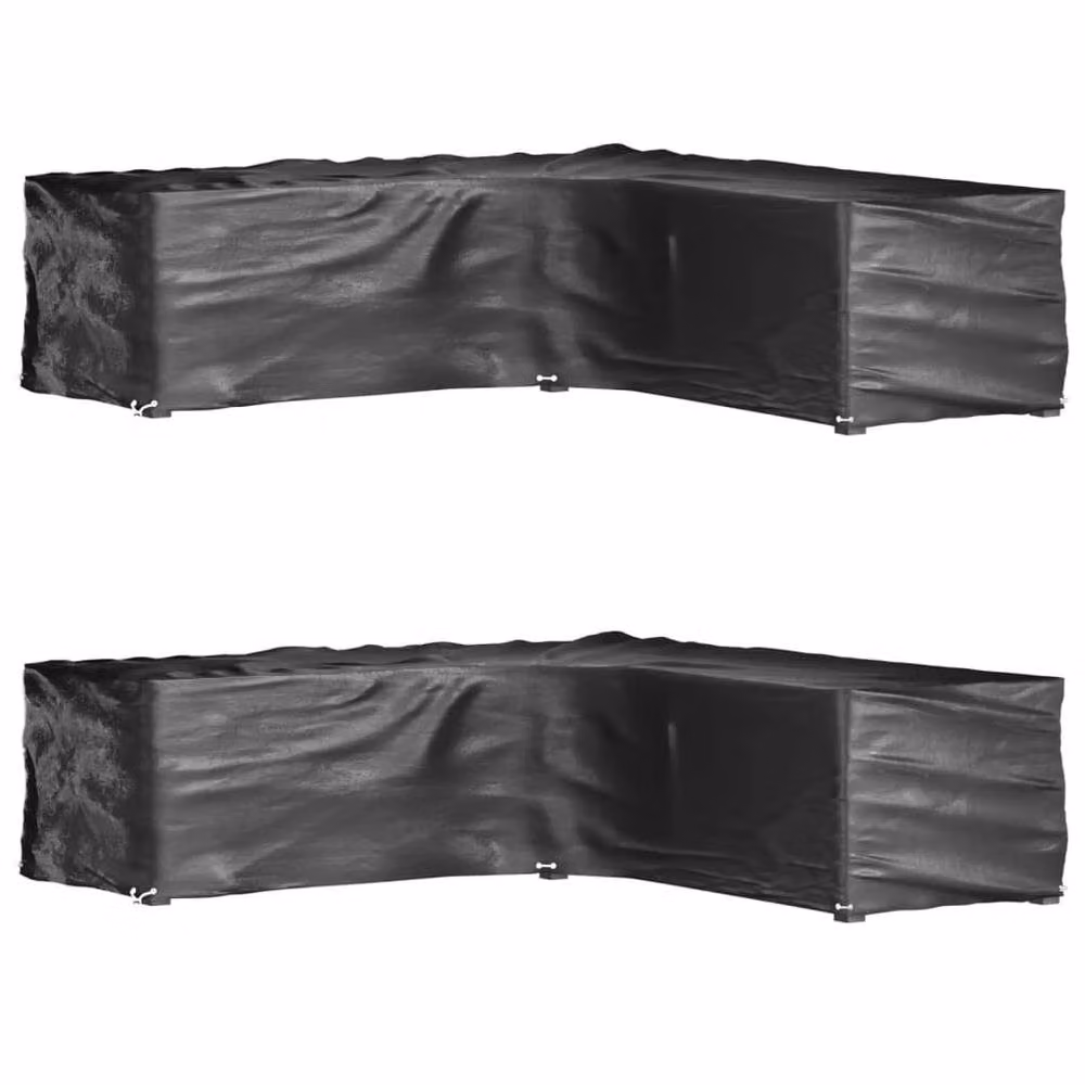 Berkfield Home L-Shaped Garden Furniture Covers, 2 Pack, Black, W/D/H: 285 x 285 x 70 cm – 2