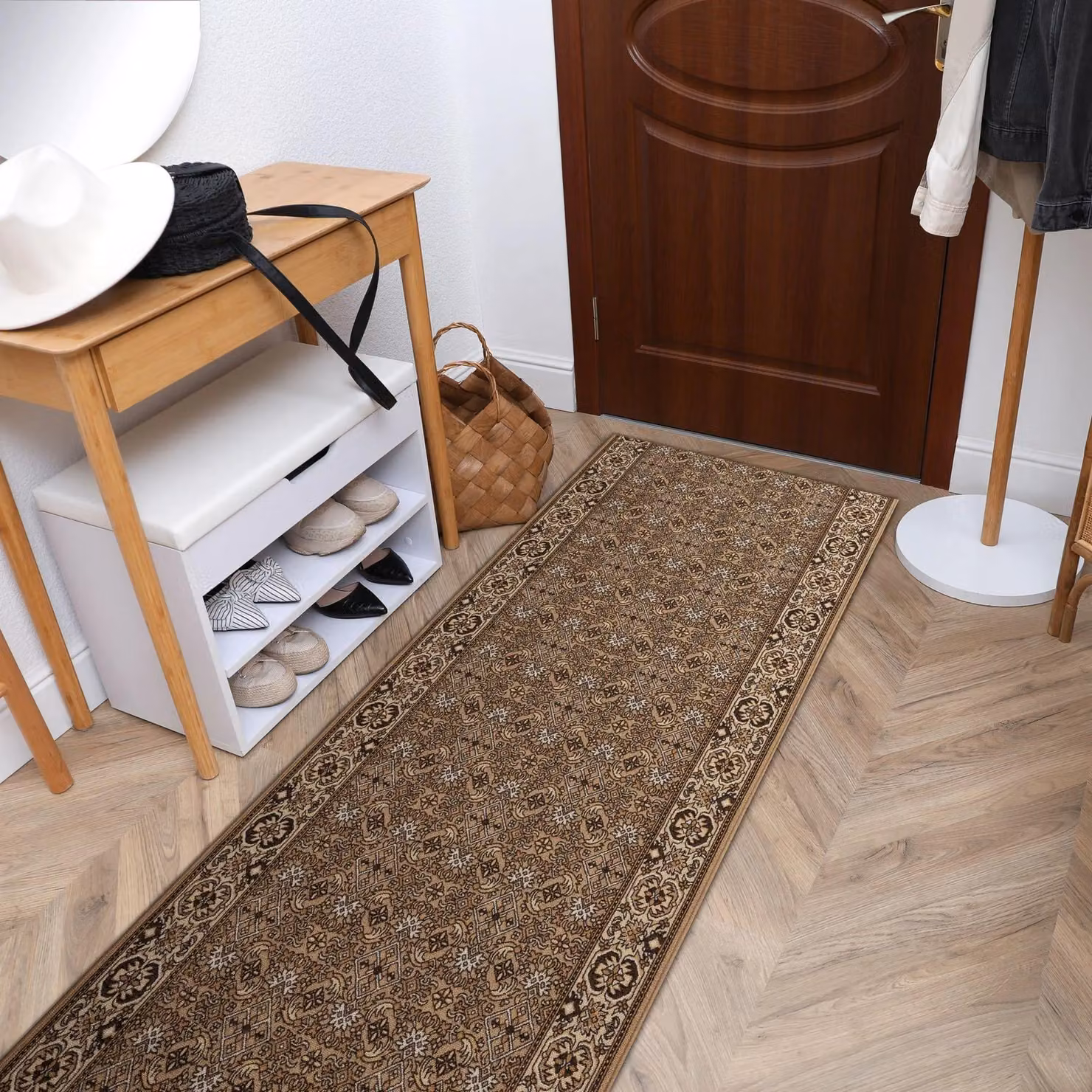 RugsX Anti-Slip Oriental Bidjar Runner in Beige, W: 100 cm, L: 310 cm – 3