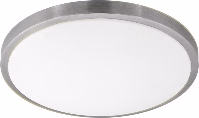 Loops LED Wall and Ceiling Flush Light with White Shade and Satined Nickel Finish