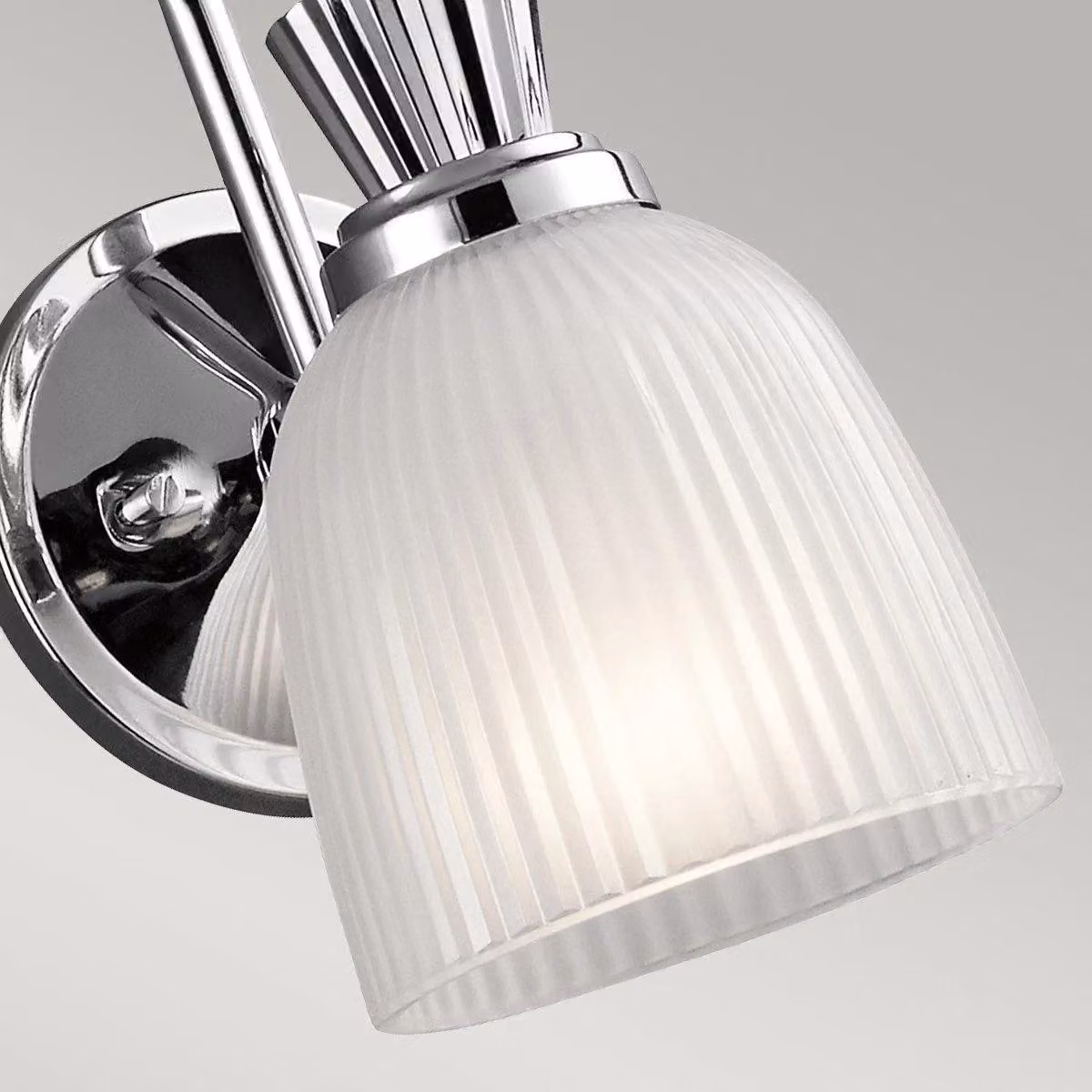 Netlighting Cora 1 Light Bathroom Wall Light in Polished Chrome and Grey with G9 Bulb Holder, IP44 Rated – 2