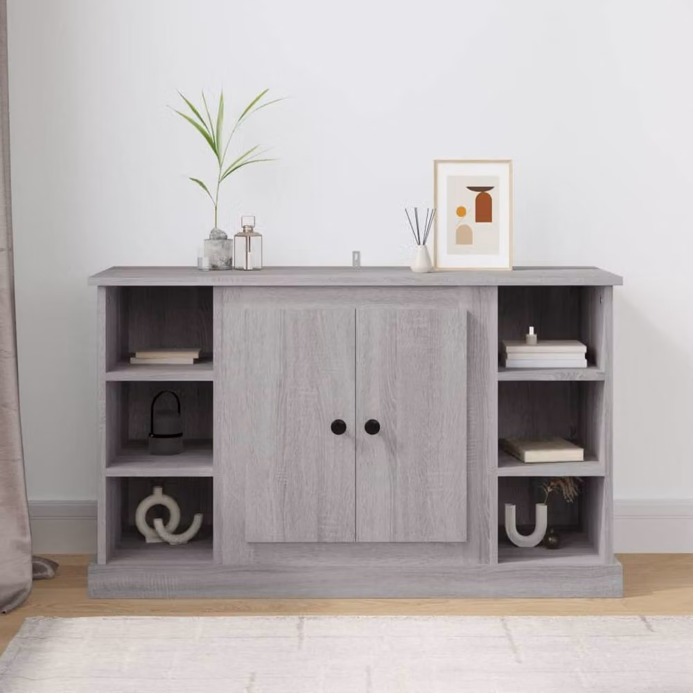 Berkfield Home Grey Sonoma Modern Sideboard in Matt MDF, W/D/H: 100 x 35.5 x 60 cm – 1