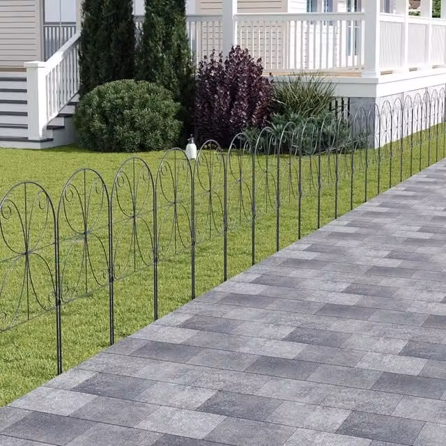 EONLION 10-Piece Rustproof Metal Garden Fence Flower Bed in Black – 1