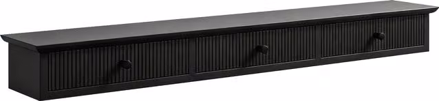 HOMCOM Black MDF Wall-Mounted Storage Shelf, W: 93 cm, D: 15 cm, H: 10 cm – 1