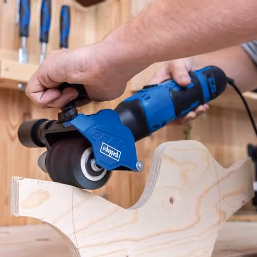 Scheppach MRS500 Benchtop Multi Drum Sander, Blue, 300W, 60mm Drum, Variable Speed, Dust Extraction, 230V – 2