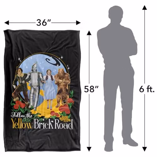 LOGOVISION The Wizard Of Oz Yellow Brick Road Super Soft Fleece Throw Blanket, Multicolour, W: 91 cm, D: 147 cm – 3