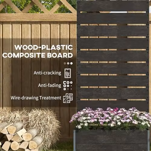 Outsunny Black Garden Planter with Trellis, WPC and Aluminium, W/D/H: 72 x 38 x 150 cm – 4