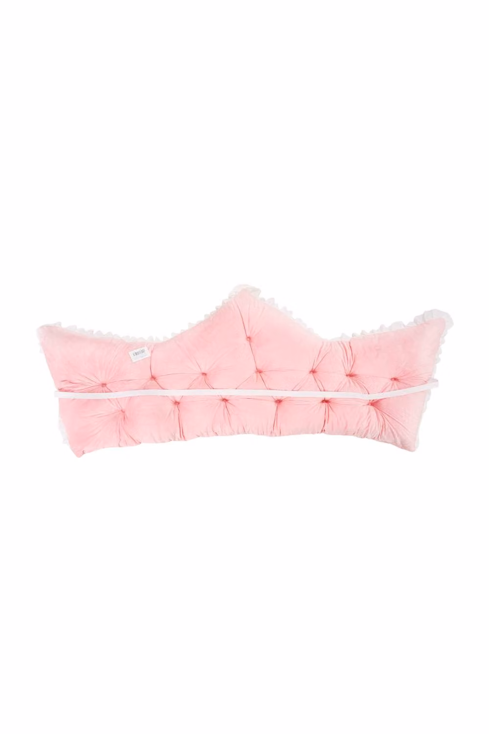 Living and Home Crown-Shaped Ruffled Bed Headboard Pillow in Pink, Large – 2