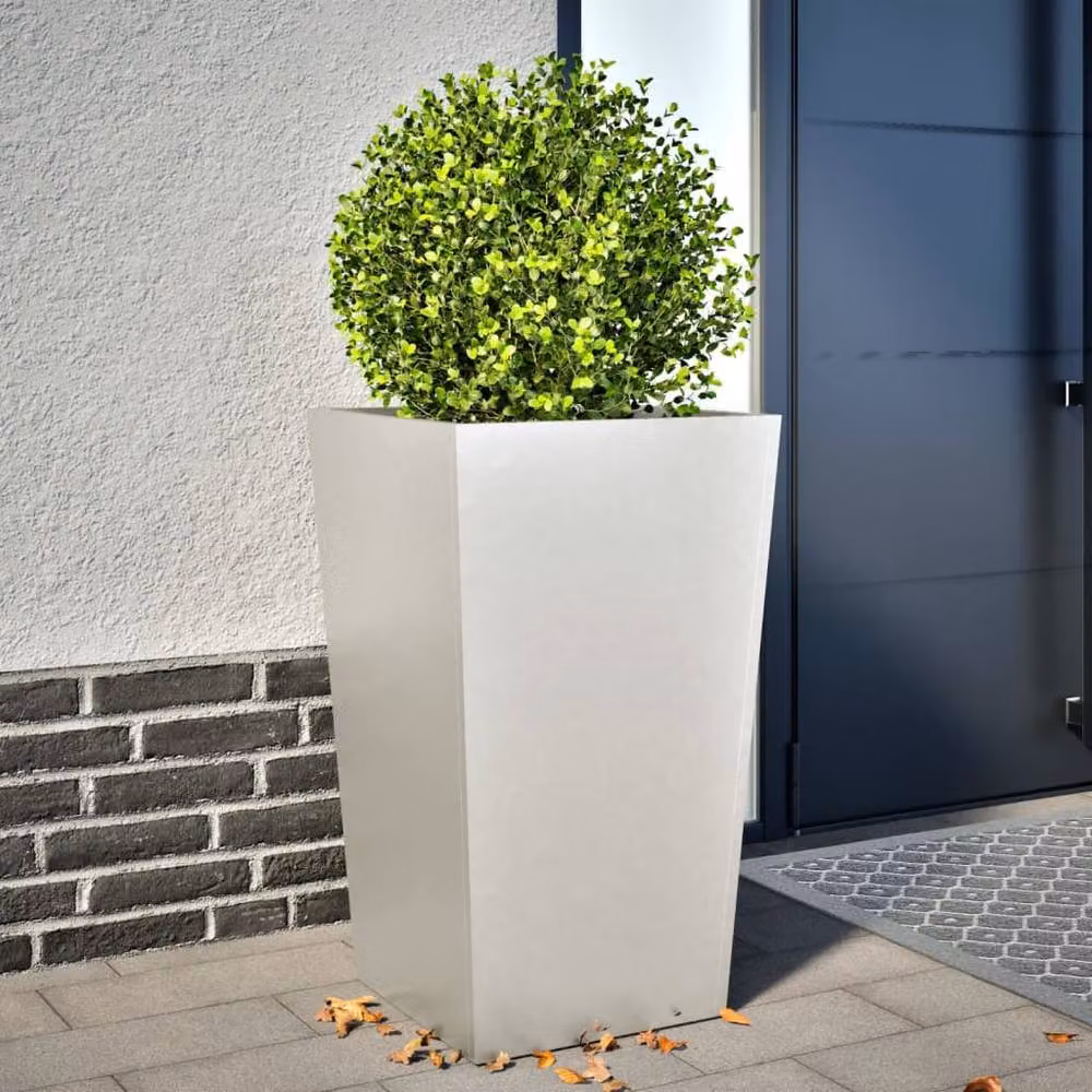 Berkfield Home Stainless Steel Garden Planter Tub in Grey, W/D/H: 45 x 45 x 75 cm – 2