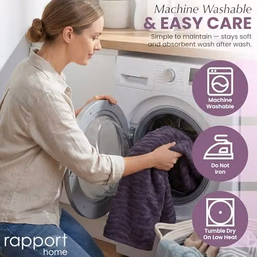 Rapport Home Safari 2-Pack Damson Bath Towels, 100% Cotton, W: 70 cm, H: 120 cm – 10