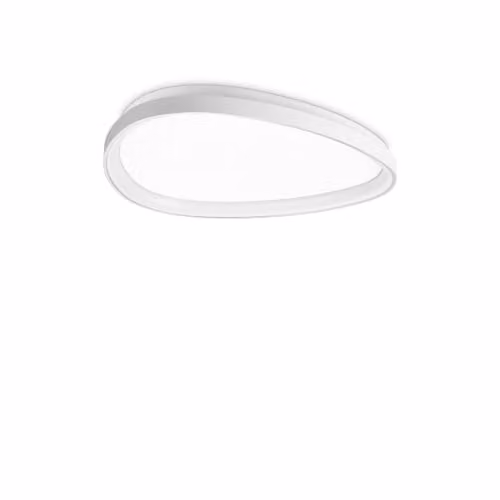 Ideal Lux Gemini Round LED Semi Flush Ceiling Light, White, 2700K, Diameter: 61 cm