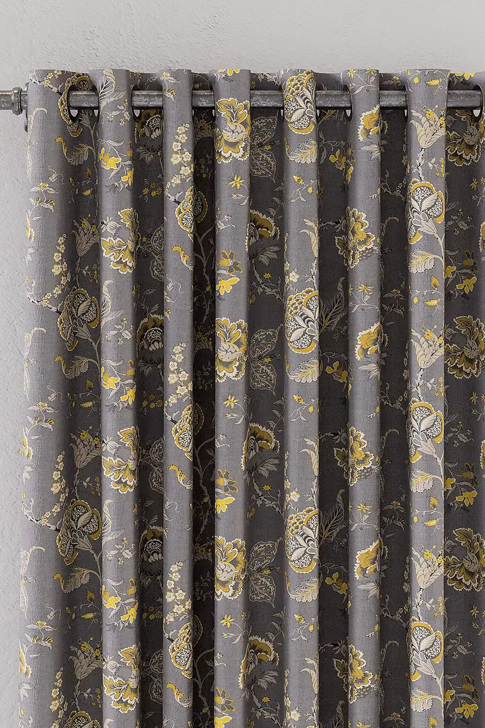 V & A Palampore Trail Floral Lined Eyelet Curtains in Grey, Width: 228 cm, Drop: 183 cm – 2