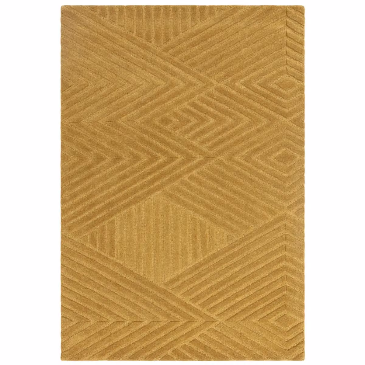 The Rug Shop UK Yellow Handmade Wool Modern Geometric Area Rug W: 200 cm, D: 290 cm – 2