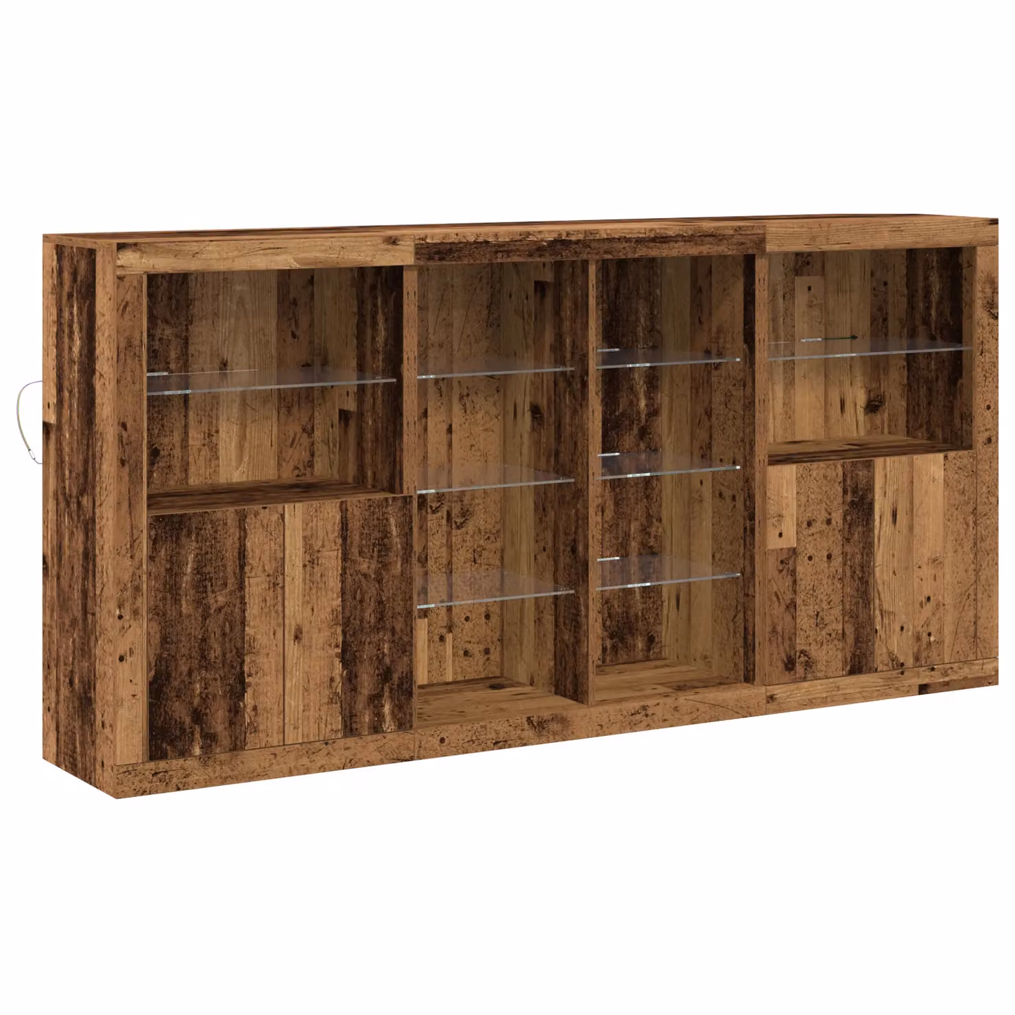 Berkfield Home Rustic Brown Sideboard with Integrated LED Lights, W/D/H: 202 x 37 x 100 cm – 2