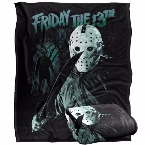 Warner Bros. Friday The 13th Lurk Silky Touch Super Soft Fleece Throw Blanket, Multicolour, W/H: 127 x 152.4 cm – 1