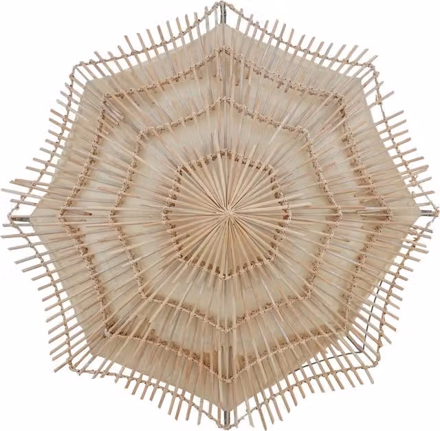 Orsina Hestina Large Rattan Woven Wall Light in Beige and Brown