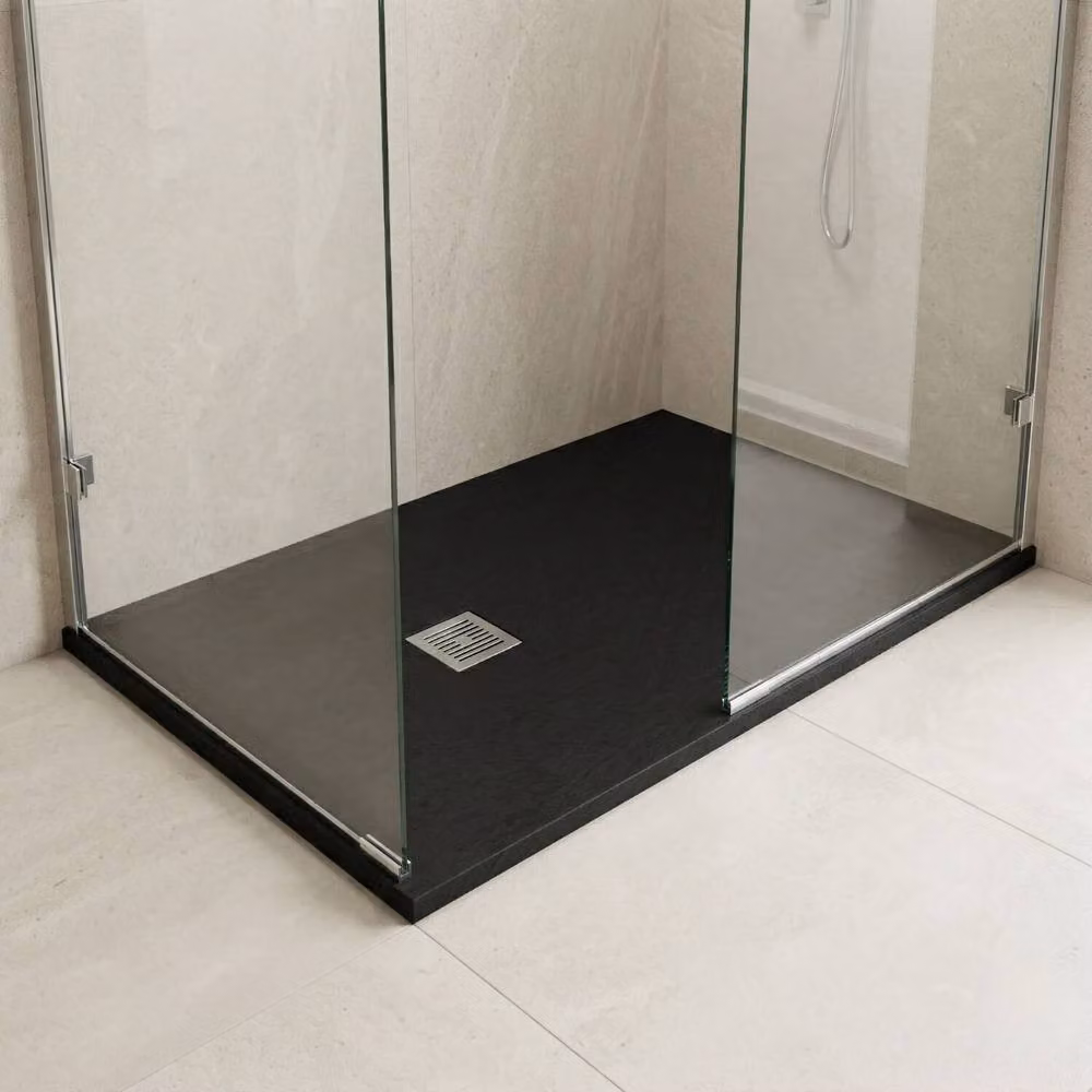 Balterley Premium Slimline Rectangular Acrylic Shower Tray, Black, W: 140 cm, D: 90 cm – 4