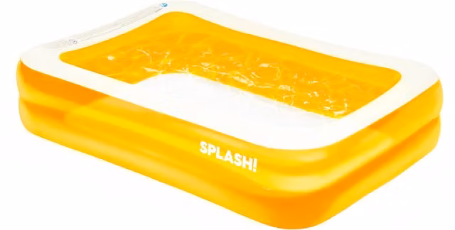 Sunburst Splash! Inflatable Rectangular Paddling Pool in Orange and Yellow, Diameter: 200 cm