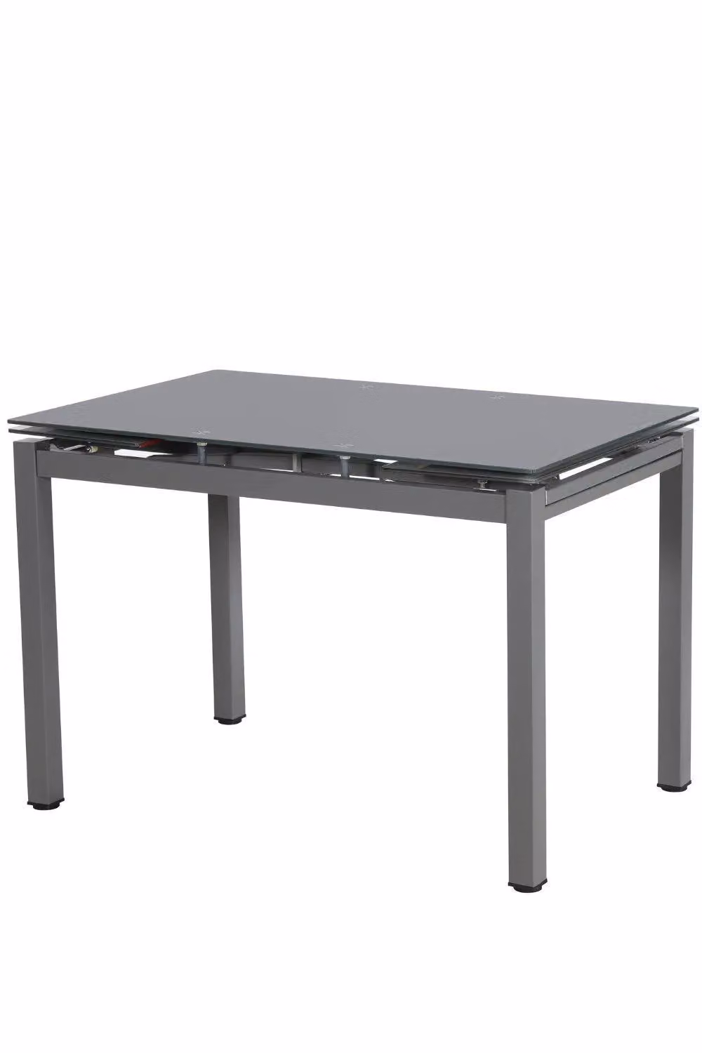 Modernique Grey Tempered Glass Extending Rectangular Dining Table W/D/H: 110 x 80 x 75 cm to 170 x 80 x 75 cm – 2
