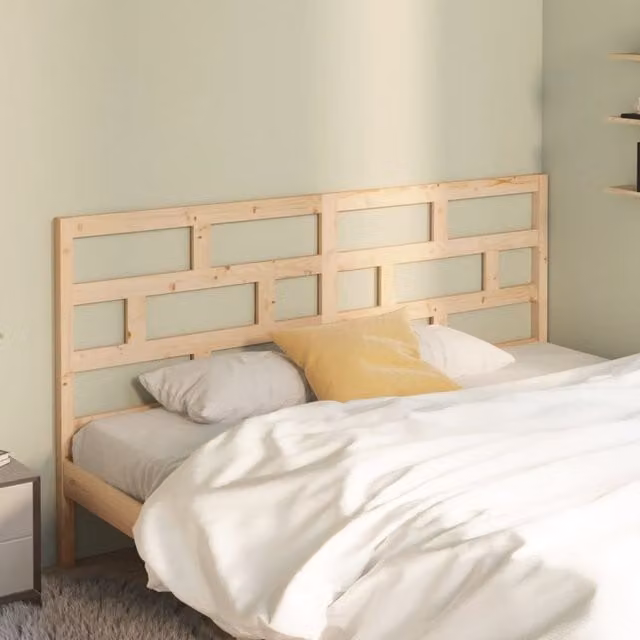 Berkfield Home Rustic Solid Wood Pine Bed Headboard, Brown, W: 206 cm, D: 4 cm, H: 100 cm