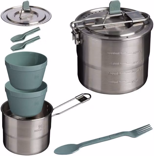 Stanley Wildfare Go Two Bowl Cookset in Silver Stainless Steel