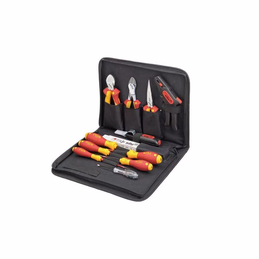 Wiha 13 Piece Electrician Tool Set with Screwdrivers and Pliers in Red and Multicolour – 2