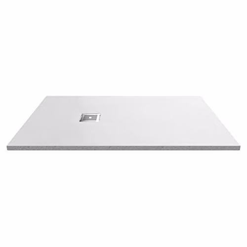 nuie NLT61034 Modern Slimline Rectangular Shower Tray, W: 140 cm, D: 90 cm, Slate White – 1