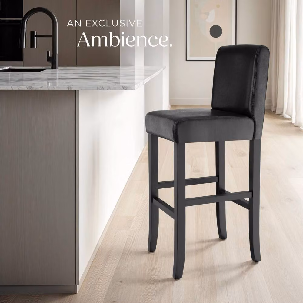 tectake Dover Modern Bar Stool Set of 4, Black – 7