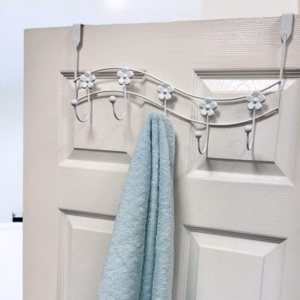 Showerdrape Metal Hanging Over Door Storage Hooks in Green or White, W/D/H: 38.5 x 30.5 x 10.5 cm – 2