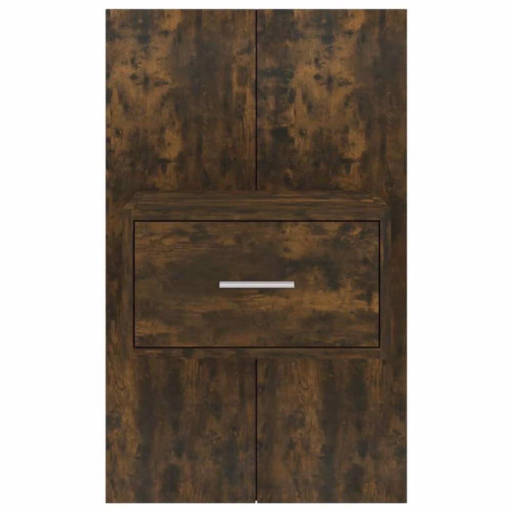 Berkfield Home Wall-mounted Bedside Cabinet in Smoked Oak Brown – 5
