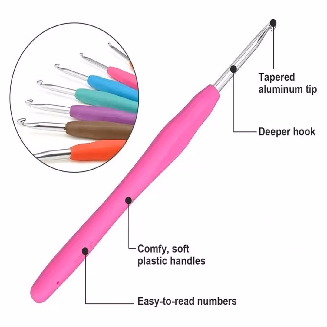 VOGREX 9-Piece Multicolour Aluminium Crochet Hooks Set – 3