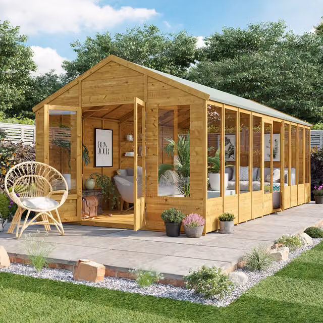 BillyOh Tessa Tongue and Groove Reverse Apex Summerhouse in Brown