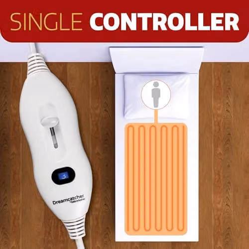 Dreamcatcher Sherpa Single Electric Blanket in White, W/D/H: 90 x 190 cm – 4