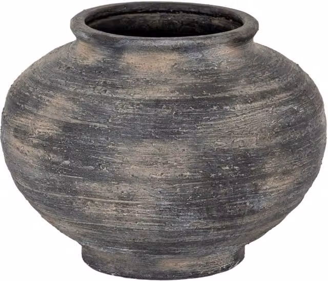 KDMD Marra Squat Ceramic Vase in Grey – 1