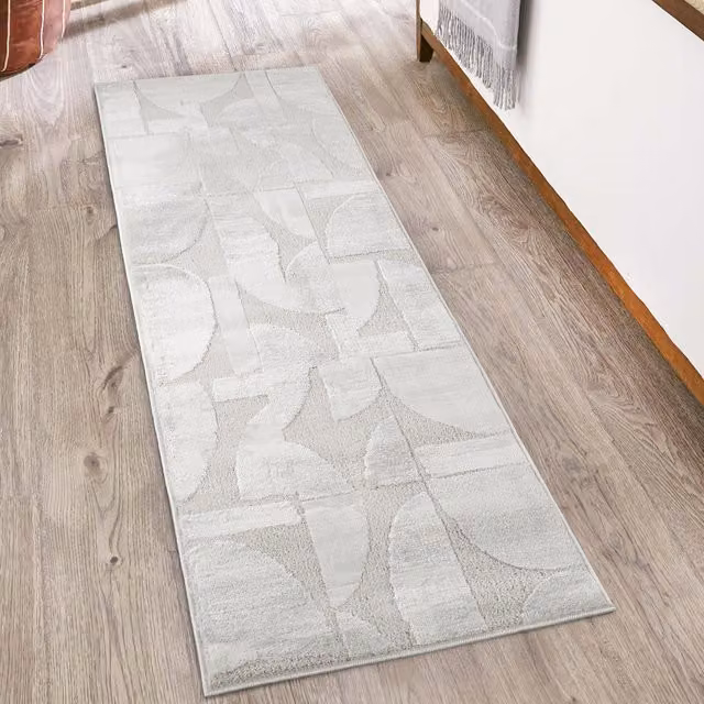 Desire Rugs Hamilton Modern Sheen Area Rug in Silver with Geometric Abstract Motif, W: 220 cm