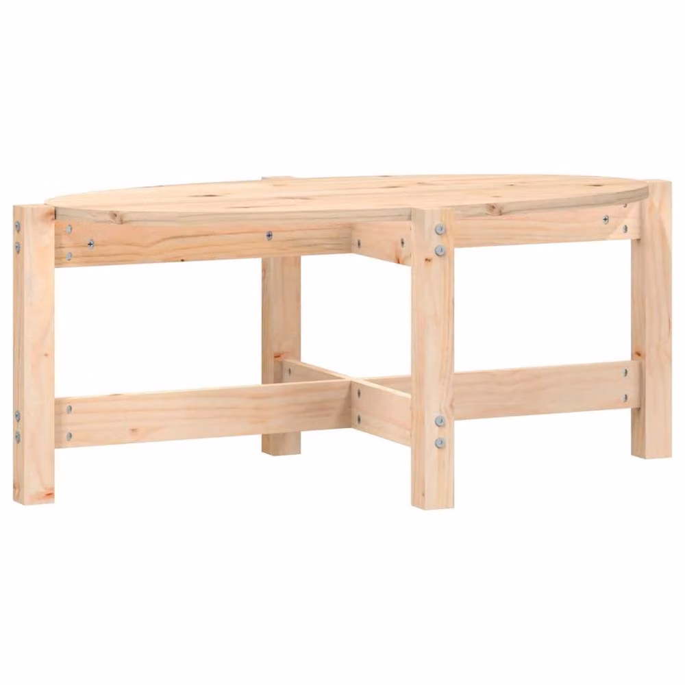 Berkfield Home Beautiful Coffee Table in Light Tan Solid Pine Wood, W: 87 cm, D: 48 cm, H: 35 cm – 2