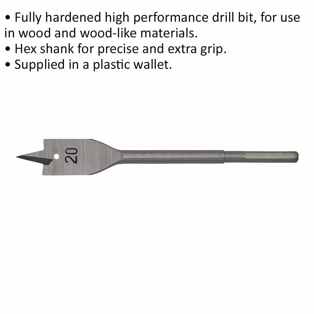 Loops Silver and Multicolour Wood Drill Bit with Hex Shank, Diameter: 20 mm, Length: 152 mm – 2