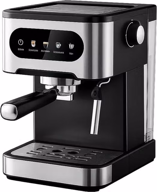 Geepas 20-Bar Espresso Coffee Machine with Milk Frother and 1.5 l Tank in Black