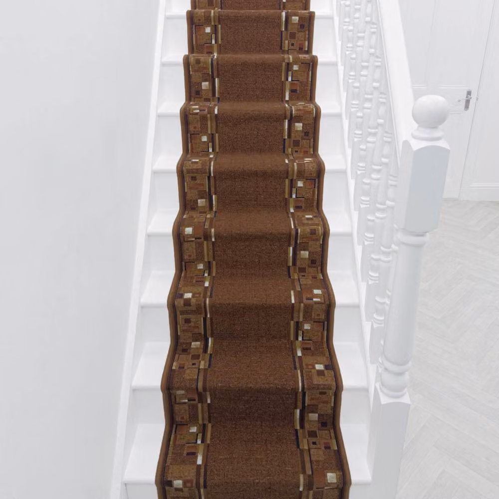 runrug Bombay Stair Runner Carpet in Dark Brown, W: 66 cm, L: 690 cm – 4