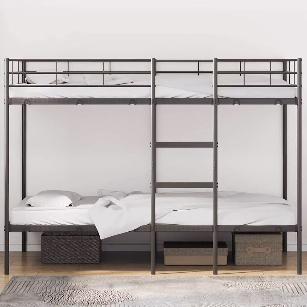 Berkfield Home Metal Bunk Bed in Black, W/D/H: 100 x 200 cm – 2