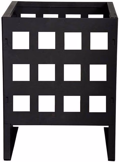 Fallen Fruits Square Fire Basket in Black