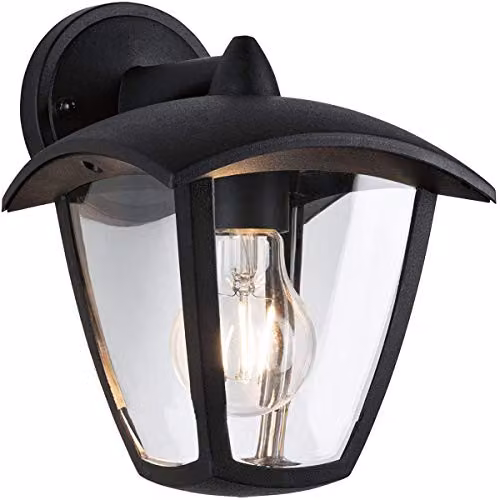 CGC Lighting Violet Black Outdoor Wall Lantern with Transparent Glass and Aluminium Body – 3