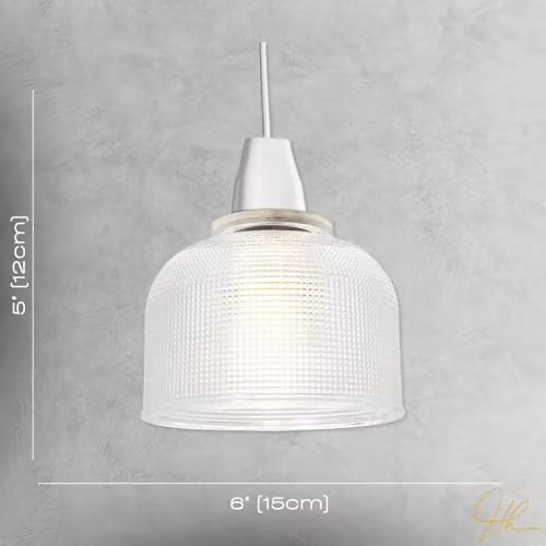 Happy Homewares Modern Transparent Glass Dome Pendant Lighting Shade W/D/H: 15 x 15 x 12 cm – 2