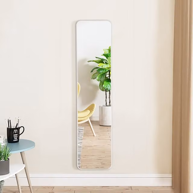 Livingandhome Rectangular Full Length Wall Mirror in White