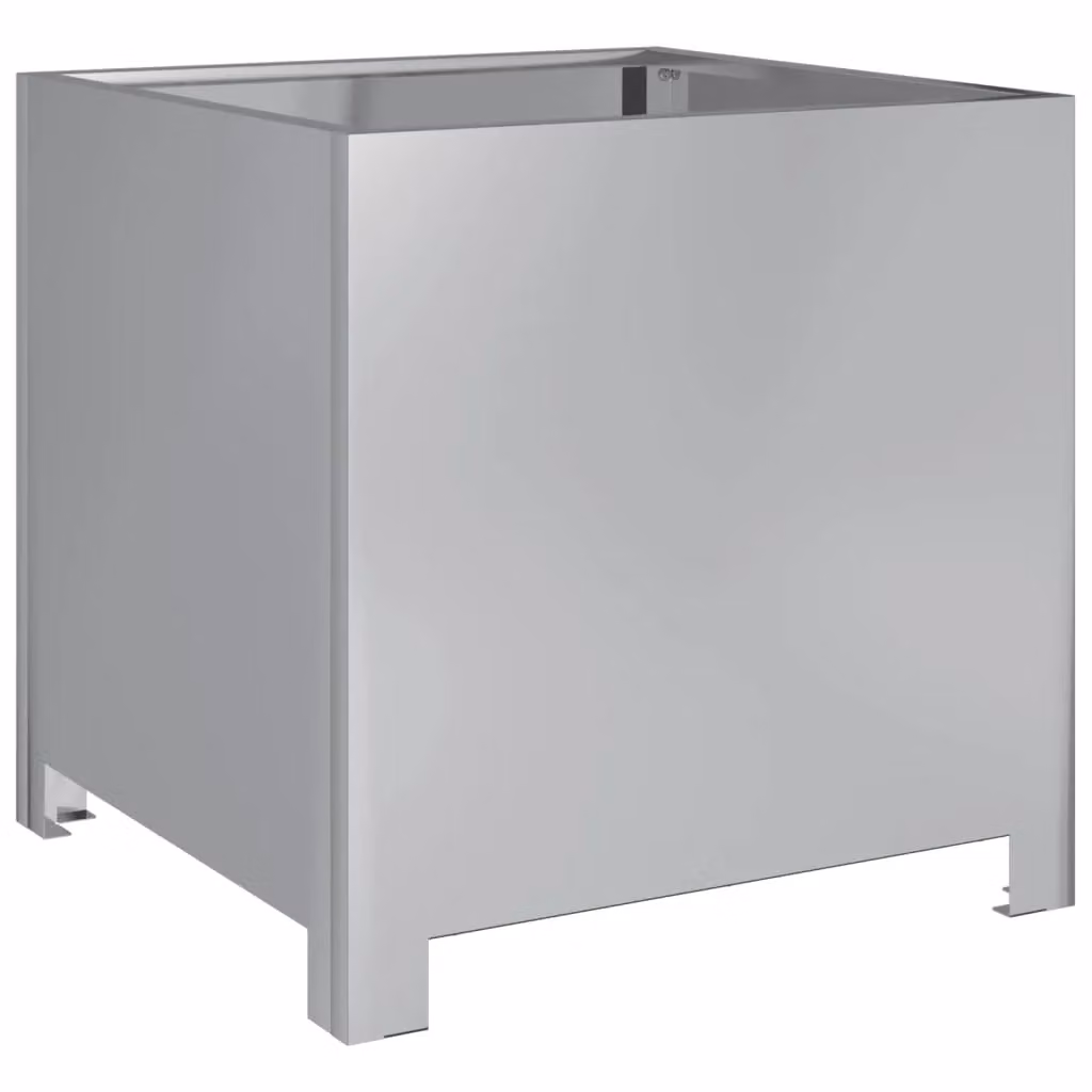 Berkfield Home Galvanised Steel Garden Planter Tub in Silver, W/D/H: 40 x 40 x 40 cm – 2